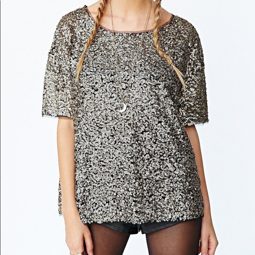 Silence + Noise rocker sequin tee